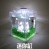 Stacking Ecological Bucket Fish Tank Algae Ball Spider Box Small Mini Reptile Row Cylinder blue