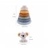 Stacking Nesting Baby Building Blocks Toys Soft Squeeze Diy Teething Baby Early Educational Toys For Toddler Boys Girls Koala 6 Layer Ring Square 6pcs