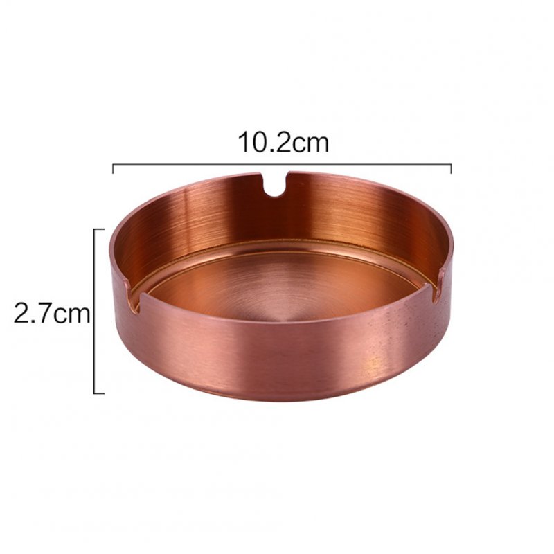 Stainless Steel Ashtray Cigar Ashtray Ash Tray Cigarette Rest Holder Rose gold_10cm in diameter