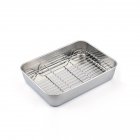 Stainless Steel Baking Sheet, Baking Tray With Rack, 1.96 Inch Deep Edge, Rolling Edge Design, Smooth Cookie Sheet & Oven Pan For Biscuits, Vegetables, Bacon Single disk + rack 26x20x5.0CM
