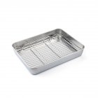 Stainless Steel Baking Sheet, Baking Tray With Rack, 1.96 Inch Deep Edge, Rolling Edge Design, Smooth Cookie Sheet & Oven Pan For Biscuits, Vegetables, Bacon Single disk + rack 31x24x5.0CM