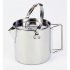 Stainless Steel Camp Cup Camping Soup Coffee Pot Foldable Handle Water Kettle with Cover Stainless steel kettle