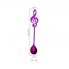 Stainless Steel Cute Music Note Shape Coffee Mixing Spoon  purple