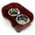 Stainless Steel Double Bowl Baffle Anti Sliding Dishes for Pet Dog Cat red 32 5   22   12