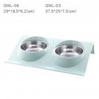 Stainless Steel Double Pet Bowls Food Water Feeder for Dog Puppy Cats Pets Supplies Feeding Dishes  blue