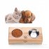 Stainless Steel Feeding Water Bowls with Bamboo Frame for Dogs Cats Pet Bamboo frame stainless steel double bowl