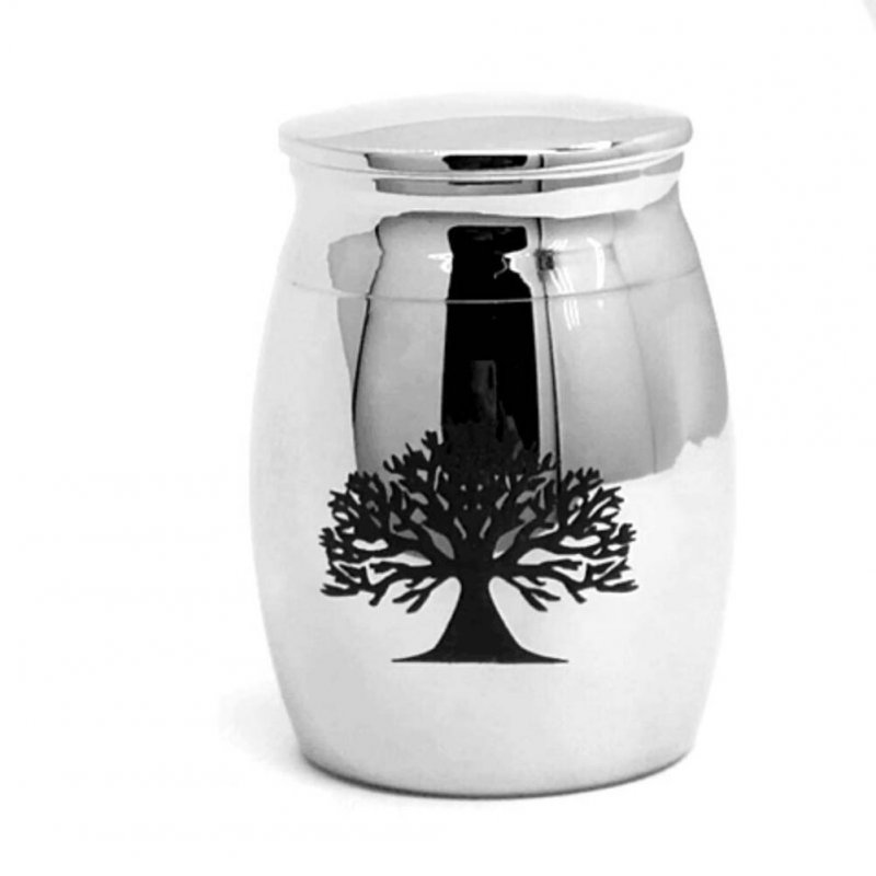 Wholesale Stainless Steel Funeral Urns with Tree Printing for Pet Dogs
