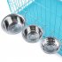 Stainless Steel Hang on Bowl for Pet Dog Cat Crate Cage Food Water  M 13cm