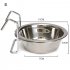 Stainless Steel Hang on Bowl for Pet Dog Cat Crate Cage Food Water