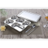 Stainless Steel Lunchbox Divided Lunch Food Container Bento Box Tray with Cover 304 material 5 grid thick section