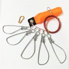 Stainless Steel Lure Wire Fish Lock 5M with Buoyancy Rod Fish Buckle Fishing Gear 5 <span style='color:#F7840C'>m</span> + 5 buckle + buoyancy rod