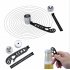 Stainless Steel Magnetic Drawing Ruler Measurement Tool Multi Function for EDC black