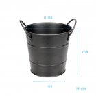 Stainless Steel Mini Snack Barrel Icing Bucket French Fries Tin Pails Black fries bucket