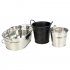 Stainless Steel Mini Snack Barrel Icing Bucket French Fries Tin Pails Black fries bucket