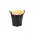 Stainless Steel Mini Snack Barrel Icing Bucket French Fries Tin Pails Black fries bucket