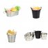 Stainless Steel Mini Snack Barrel Icing Bucket French Fries Tin Pails Black fries bucket