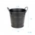 Stainless Steel Mini Snack Barrel Icing Bucket French Fries Tin Pails Black fries bucket