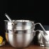Stainless Steel Mixing Bowls With Handle Pour Spout Silicone Bottom Egg Bowl Baking Tool For Cooking Baking Black