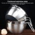 Stainless Steel Mixing Bowls With Handle Pour Spout Silicone Bottom Egg Bowl Baking Tool For Cooking Baking Black