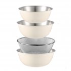 Stainless Steel Mixing Bowls (Set Of 3/4) Serving Bowls For Kitchen Salad Bowl With Scale Non Slip Colorful Storage Bowls For Healthy Meal Mixing Baking And Prepping 4-piece -white-color box