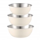 Stainless Steel Mixing Bowls (Set Of 3/4) Serving Bowls For Kitchen Salad Bowl With Scale Non Slip Colorful Storage Bowls For Healthy Meal Mixing Baking And Prepping 3-piece -white-color box