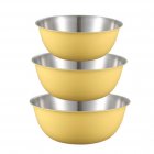 Stainless Steel Mixing Bowls (Set Of 3/4) Serving Bowls For Kitchen Salad Bowl With Scale Non Slip Colorful Storage Bowls For Healthy Meal Mixing Baking And Prepping 3-piece cream yellow-color box
