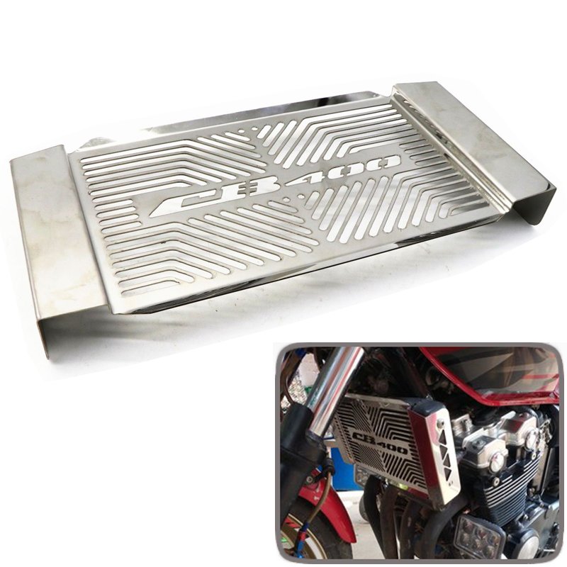 Stainless Steel Motorcycle Radiator Water Tank Guard Protective Cover for HONDA CB400 VTEC 1-5 Generation 99-14  silver