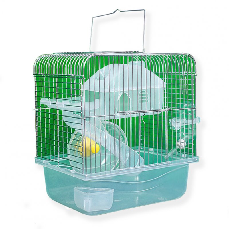 Stainless Steel Pet Cage Transparent Crystal Color Hamster Cottage Double Layer House for Hamster Golden Hamster Pet Transparent crystal_L