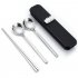 Stainless Steel Portable Cutlery Spoon Chopsticks Travel Camping Dinnerware Bright spoon   chopsticks   box