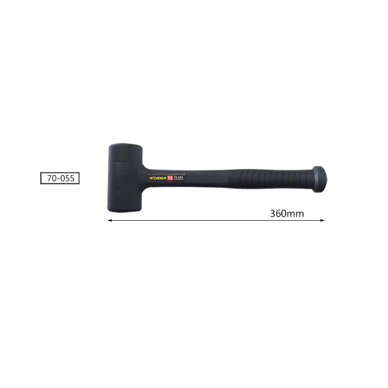 Stainless Steel Rubber Hammer Shockproof No-sparking Wear-resistant Non-slip Round Head No Rebound 70-055