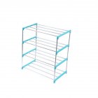 Stainless Steel Shoes Rack Home Bedroom Dormitory Removable Shoe Shelf Nordic blue 4 layers