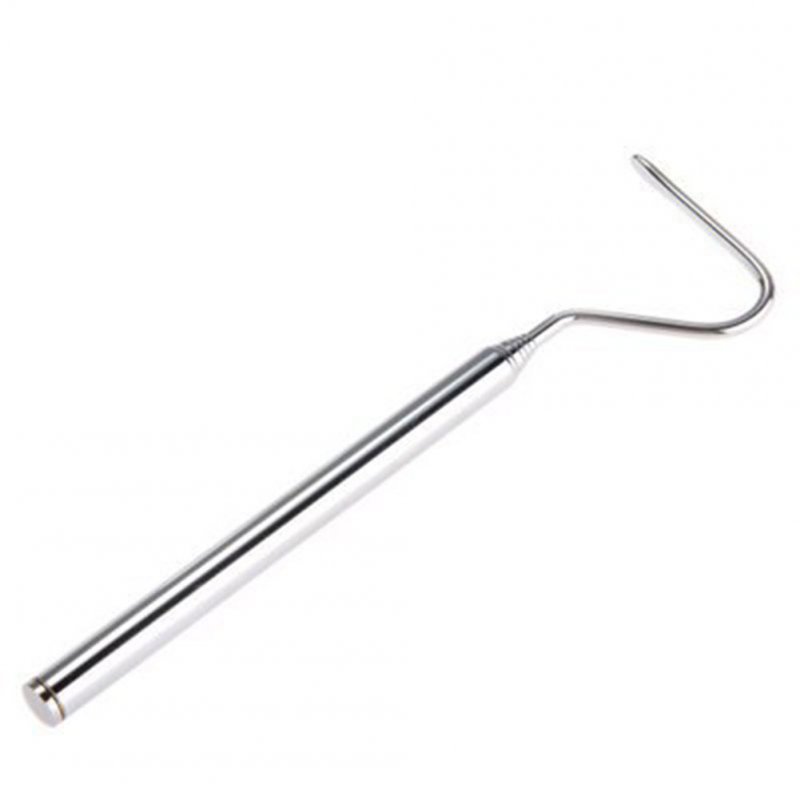 Stainless Steel Snake Hook Adjustable Long Handle Catching Tools Trap Tong white