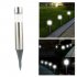 Stainless Steel Solar Powered LED Lawn Light for Outdoor Garden Decor White light