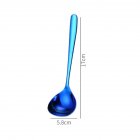Stainless Steel Soup Spoon for Home Kitchen Cooking Sauce Spoon <span style='color:#F7840C'>Trumpet</span> blue soup spoon