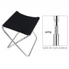 Stainless Steel Spring Folding Chair Outdoor Fishing Chair Camping Barbecue Folding Stool black