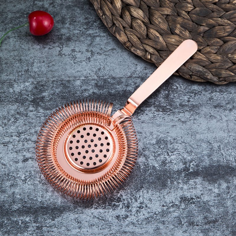 Stainless Steel Sprung Bar Cocktail Strainer Wine Ice Strainer Bar Percolator Rose gold