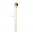 Stainless Steel Stirring Spoon Dig Spoon with Long Handle for Bar Mug Coffee Cup Gold  24cm 