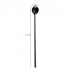 Stainless Steel Stirring Spoon Dig Spoon with Long Handle for Bar Mug Coffee Cup Black (24cm)