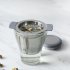Stainless Steel Tea Strainer Tea Leaf Filter with Anti scald Silicone Handle gray