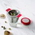 Stainless Steel Tea Strainer Tea Leaf Filter with Anti scald Silicone Handle gray