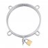 Stainless Steel Traction Neck Collar Dog Slave Torture Neck Lock Four Adhesive Collar for SM Couples Silver