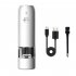 Stainless Steel Usb Rechargeable Electric Pepper Grinder  Led Warm Color Lights 6 Adjustable Thickness  One button Control Grinding Tool Simple white
