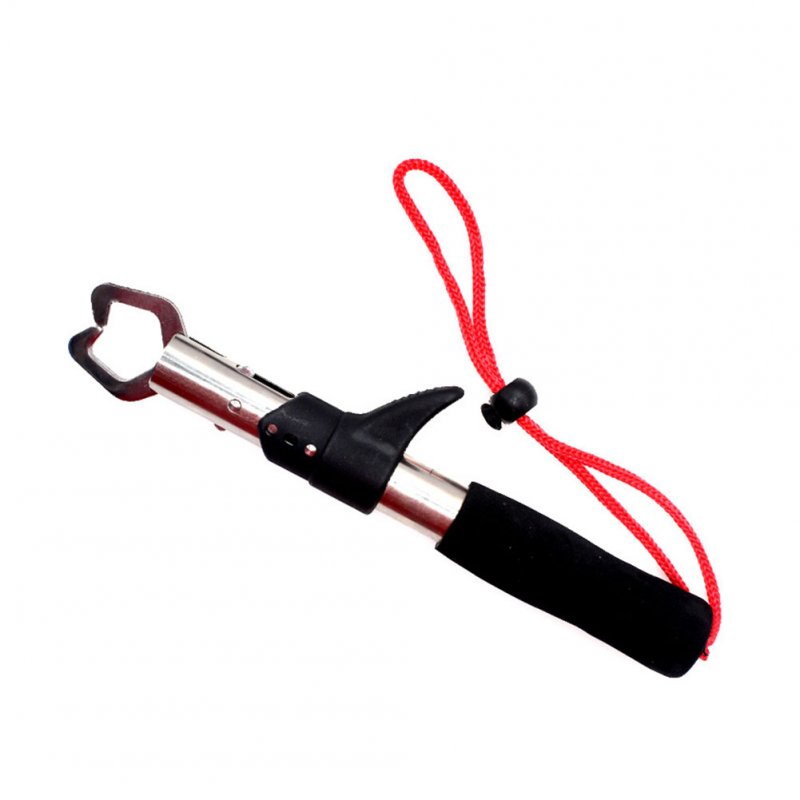 Stainless Steel fish Gripper Fish Lip Control with Weight Scale Ruler Fishing Tool Carp Fishing Clamp Clip Tackles Red rope BENT handle fish controller