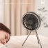 Standing Fan  Rechargeable Battery Powered Tripod Camping Fan With Timing Function  3 Speeds And 3 Brightness  For Outdoor Or Indoor Activities black gray