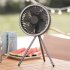Standing Fan  Rechargeable Battery Powered Tripod Camping Fan With Timing Function  3 Speeds And 3 Brightness  For Outdoor Or Indoor Activities black gray