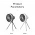 Standing Fan  Rechargeable Battery Powered Tripod Camping Fan With Timing Function  3 Speeds And 3 Brightness  For Outdoor Or Indoor Activities black gray
