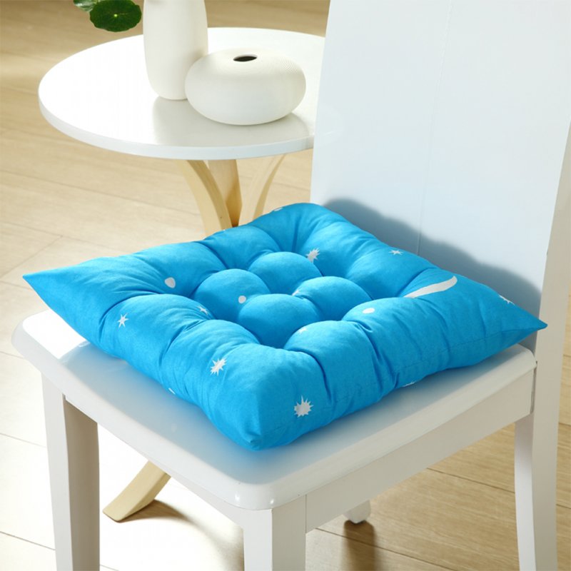 Stars Moon Printing Chair Cushion Seat Pad with Cotton Filling 40X40CM sky blue