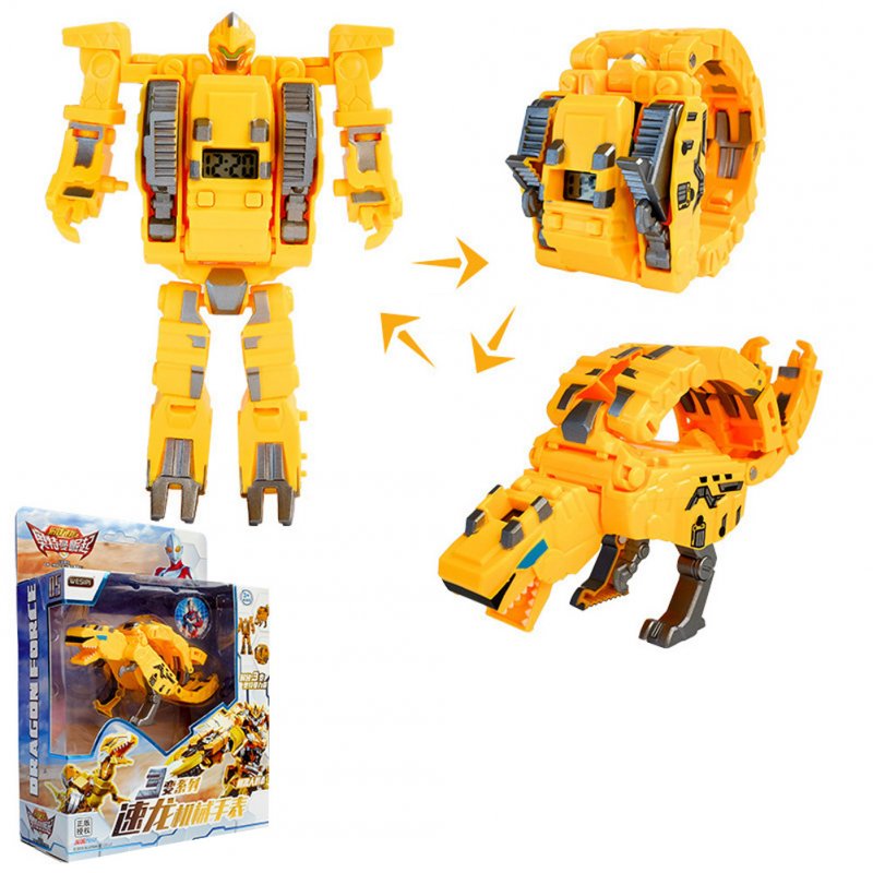 Steel Dragon Robot Electronic Watch Toys For Children Athlon (yellow)