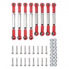 Steering Pull Rods Remote Control Toys Alloy Steering Linkages Pull Rods Connector for 1 16 RC Car WPL B14 C14 red