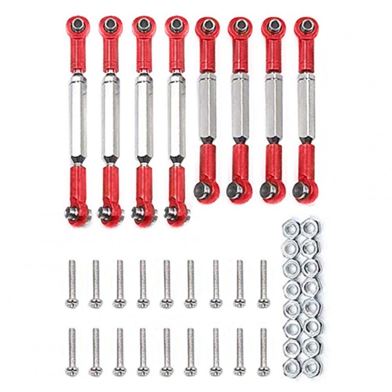 Steering Pull Rods Remote Control Toys Alloy Steering Linkages Pull Rods Connector for 1/16 RC Car WPL B14 C14 red